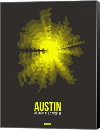 Framed Austin Radiant Map 3 Print