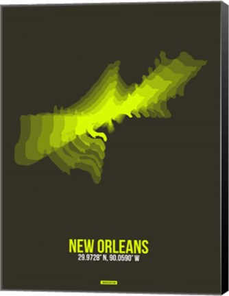 Framed New Orleans Radiant Map 1 Print