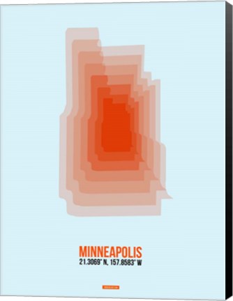 Framed Minneapolis Radiant Map 1 Print