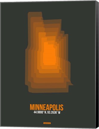 Framed Minneapolis Radiant Map 3 Print