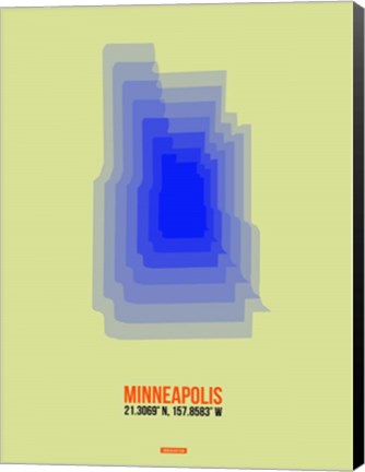 Framed Minneapolis Radiant Map 4 Print