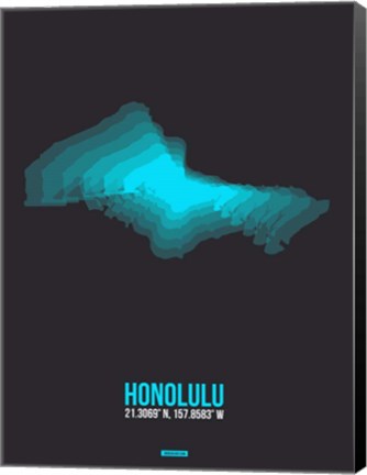 Framed Honolulu Radiant Map 3 Print