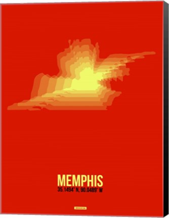 Framed Memphis Radiant Map 4 Print