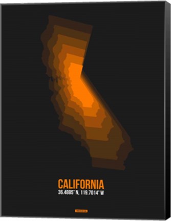 Framed California Radiant Map 2 Print