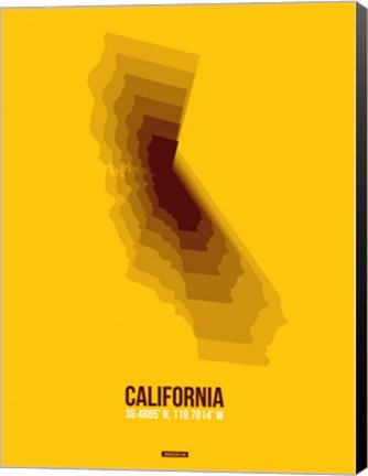 Framed California Radiant Map 8 Print