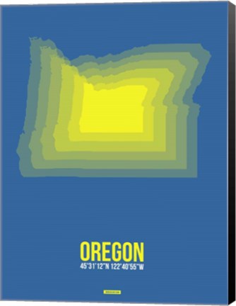 Framed Oregon Radiant Map 1 Print