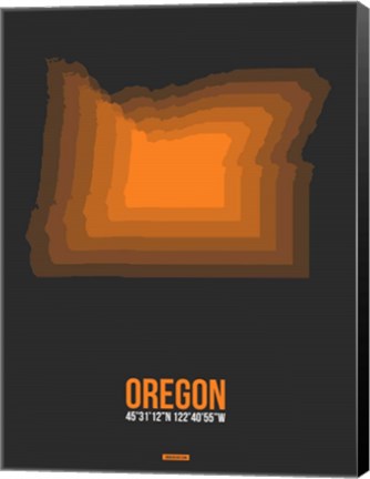 Framed Oregon Radiant Map 4 Print