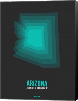 Framed Arizona Radiant Map 5A Print