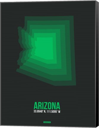 Framed Arizona Radiant Map 6A Print