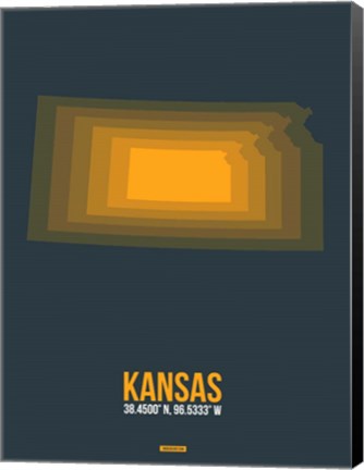 Framed Kansas Radiant Map 4 Print