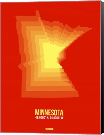 Framed Minnesota Radiant Map 2 Print