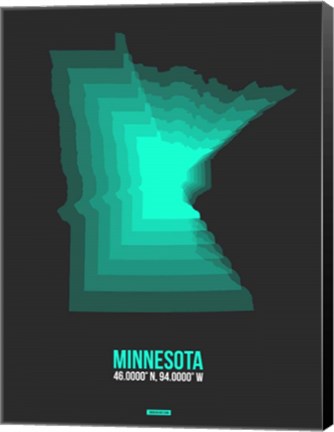 Framed Minnesota Radiant Map 4 Print