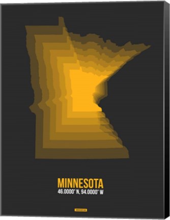 Framed Minnesota Radiant Map 5 Print