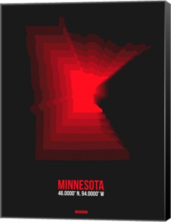 Framed Minnesota Radiant Map 6 Print