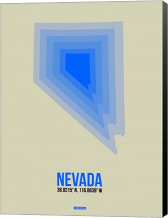 Framed Nevada Radiant Map 2 Print
