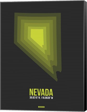 Framed Nevada Radiant Map 4 Print