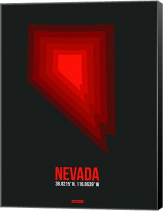 Framed Nevada Radiant Map 6 Print