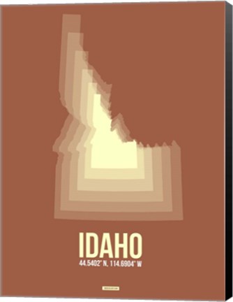 Framed Idaho Radiant Map 2 Print