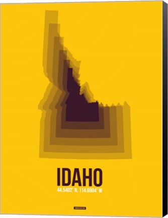 Framed Idaho Radiant Map 3 Print