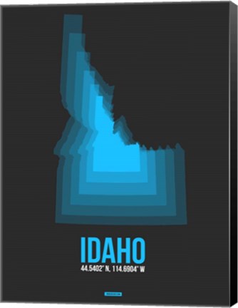 Framed Idaho Radiant Map 4 Print