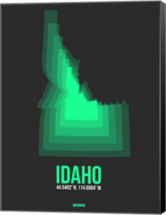 Framed Idaho Radiant Map 5 Print