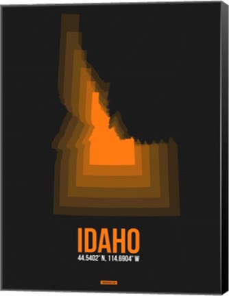 Framed Idaho Radiant Map 6 Print