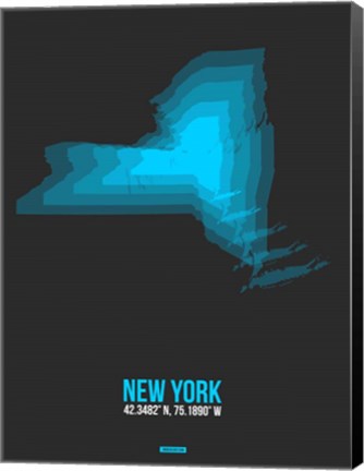 Framed New York Radiant Map 5 Print