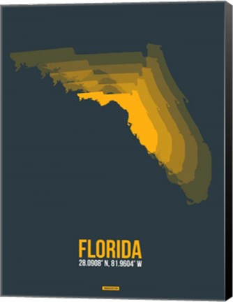 Framed Florida Radiant Map 4 Print