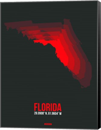 Framed Florida Radiant Map 5 Print