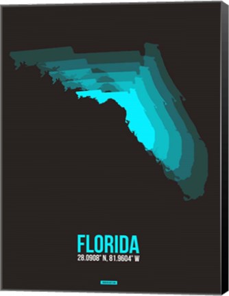 Framed Florida Radiant Map 6 Print