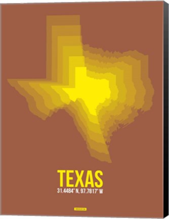 Framed Texas Radiant Map 2 Print