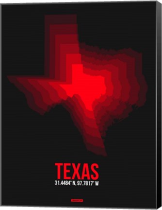 Framed Texas Radiant Map 7 Print