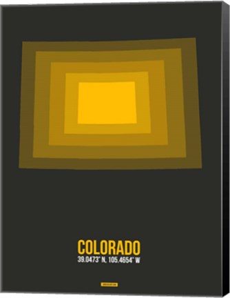 Framed Colorado Radiant Map 5 Print