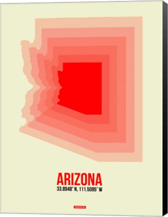 Framed Arizona Radiant Map 1B Print