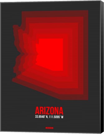 Framed Arizona Radiant Map 4B Print