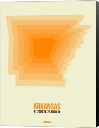 Framed Arkansas Radiant Map 1 Print