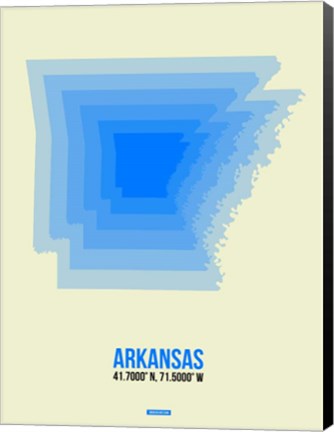 Framed Arkansas Radiant Map 2 Print