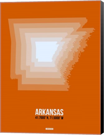 Framed Arkansas Radiant Map 3 Print