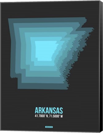 Framed Arkansas Radiant Map 4 Print