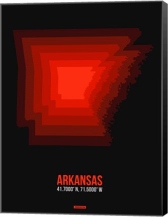 Framed Arkansas Radiant Map 6 Print