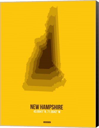 Framed New Hampshire Radiant Map 2 Print