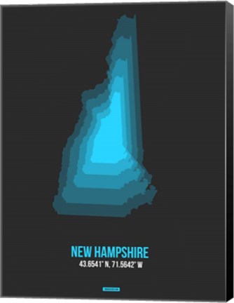 Framed New Hampshire Radiant Map 4 Print