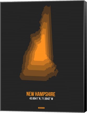 Framed New Hampshire Radiant Map 5 Print