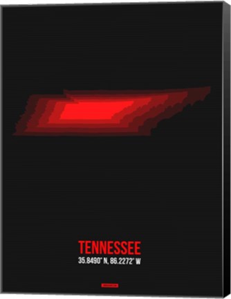 Framed Tennessee Radiant Map 4 Print