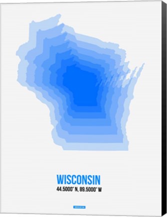 Framed Wisconsin Radiant Map 1 Print