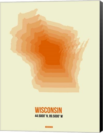 Framed Wisconsin Radiant Map 2 Print