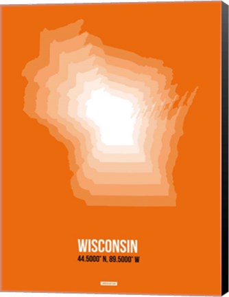 Framed Wisconsin Radiant Map 3 Print