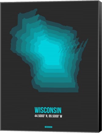 Framed Wisconsin Radiant Map 5 Print