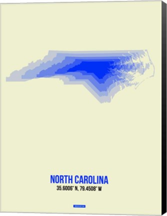 Framed North Carolina Radiant Map 1 Print