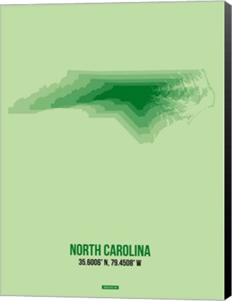 Framed North Carolina Radiant Map 2 Print